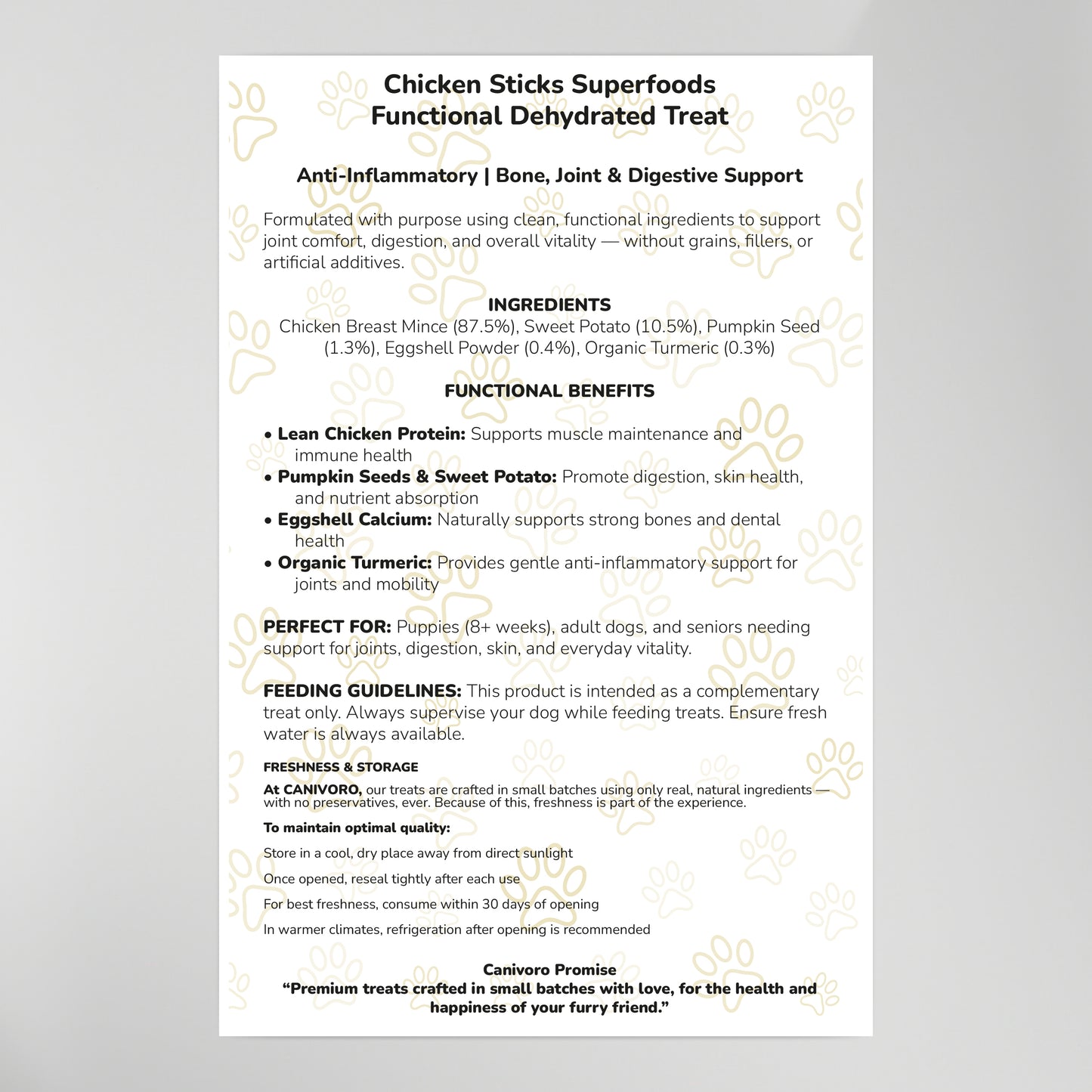 Dehydrated Chicken Sticks Superfoods