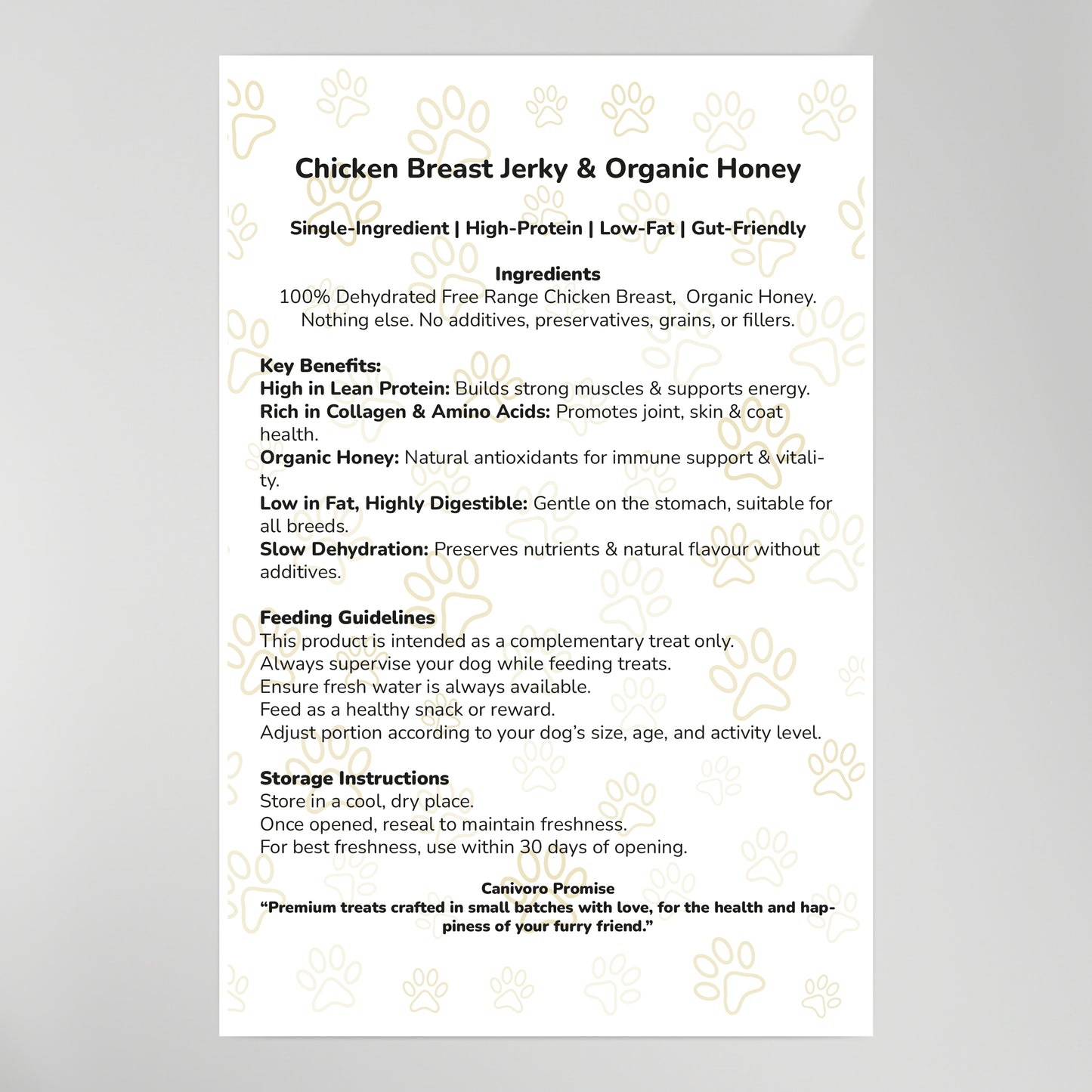 Chicken Breast Jerky & Organic Honey