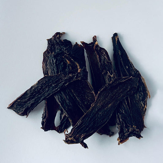 Lean Australian kangaroo jerky for dogs, slow-dried from whole fillet